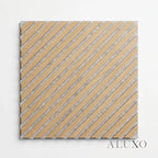 Oak Acoustic Square Diagonal Slat Wall Panels 60x60cm (Set of 6) | Grey Felt Backing