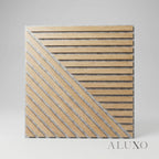 Oak Acoustic Square Mix Slat Wall Panels 60x60cm (Set of 6) | Grey Felt Backing