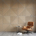 Oak Acoustic Square Mix Slat Wall Panels 60x60cm (Set of 6) | Grey Felt Backing