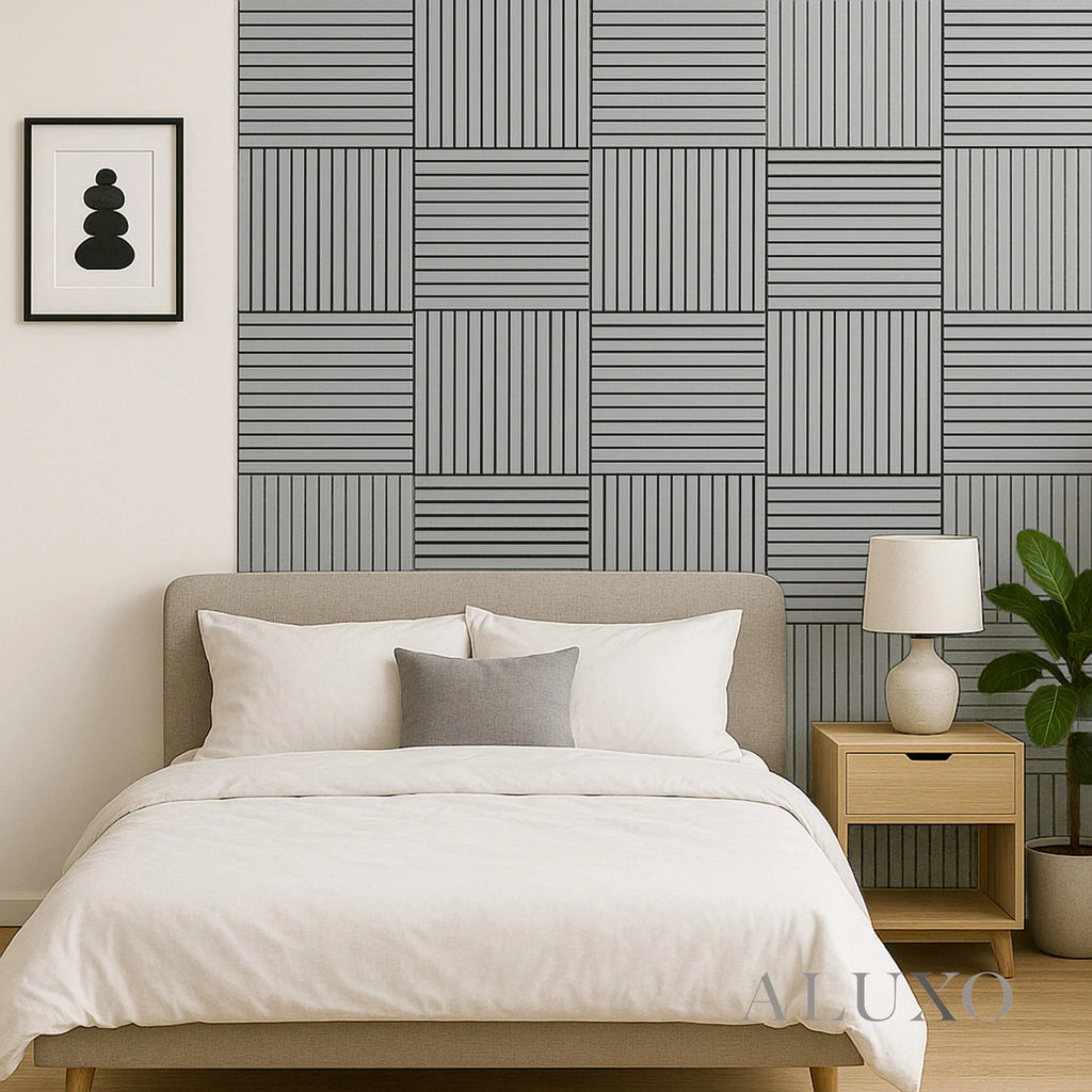 Grey Oak Acoustic Square Wall Panels 60cm x 60cm (Set of 4)