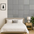 Grey Oak Acoustic Square Wall Panels 60cm x 60cm (Set of 4)