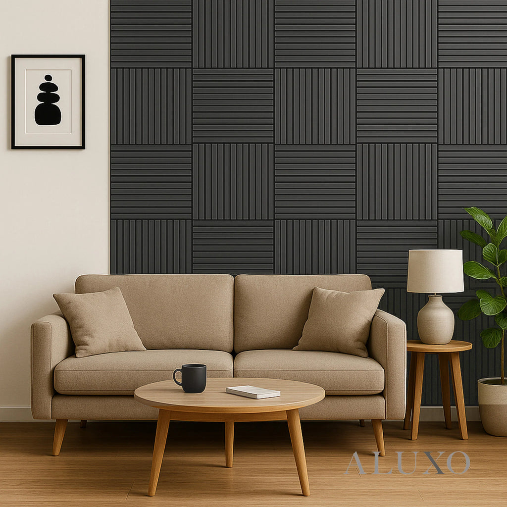 Black Oak Acoustic Square Wall Panels 60cm x 60cm (Set of 4)