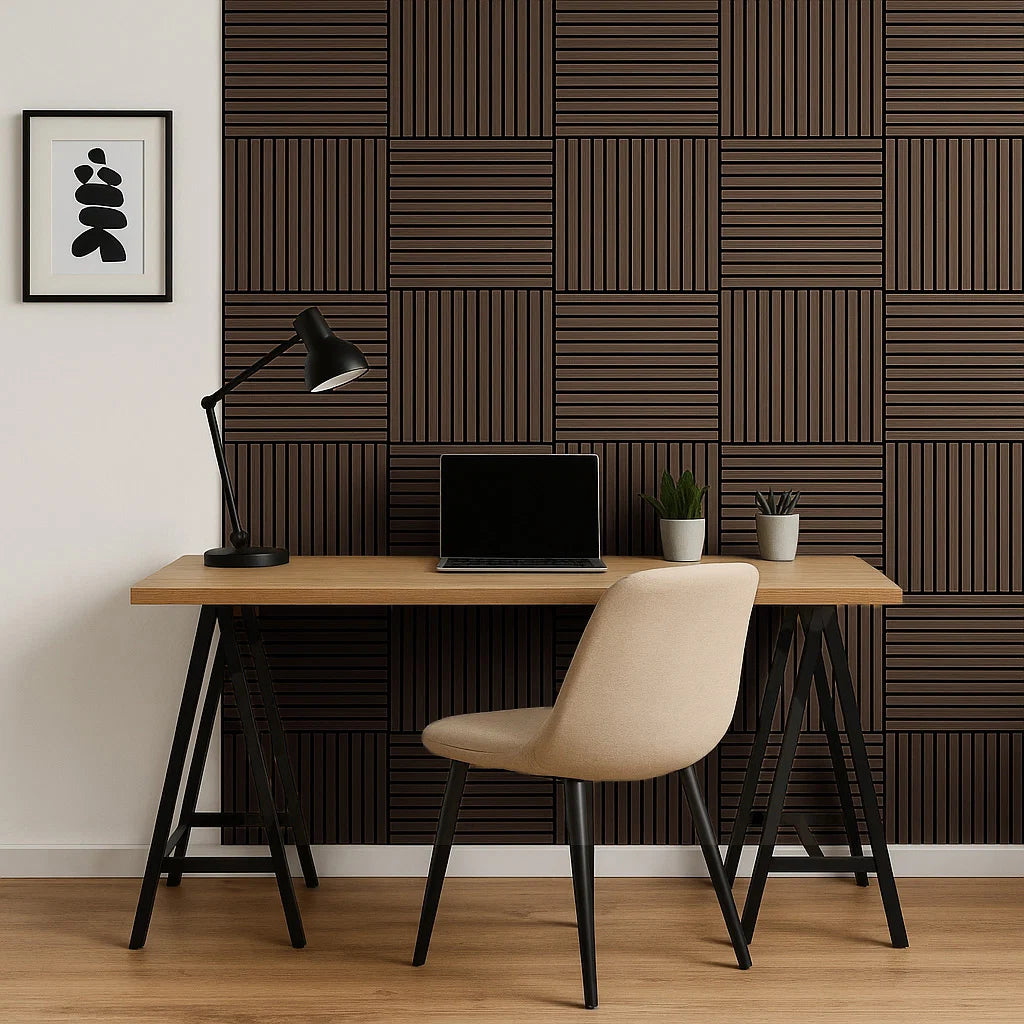 Smoked Oak Acoustic Square Wall Panels 60cm x 60cm (Set of 4)