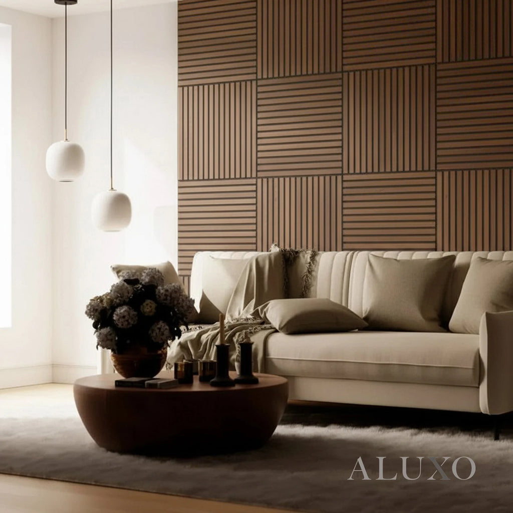 Smoked Oak Acoustic Square Wall Panels 60cm x 60cm (Set of 4)