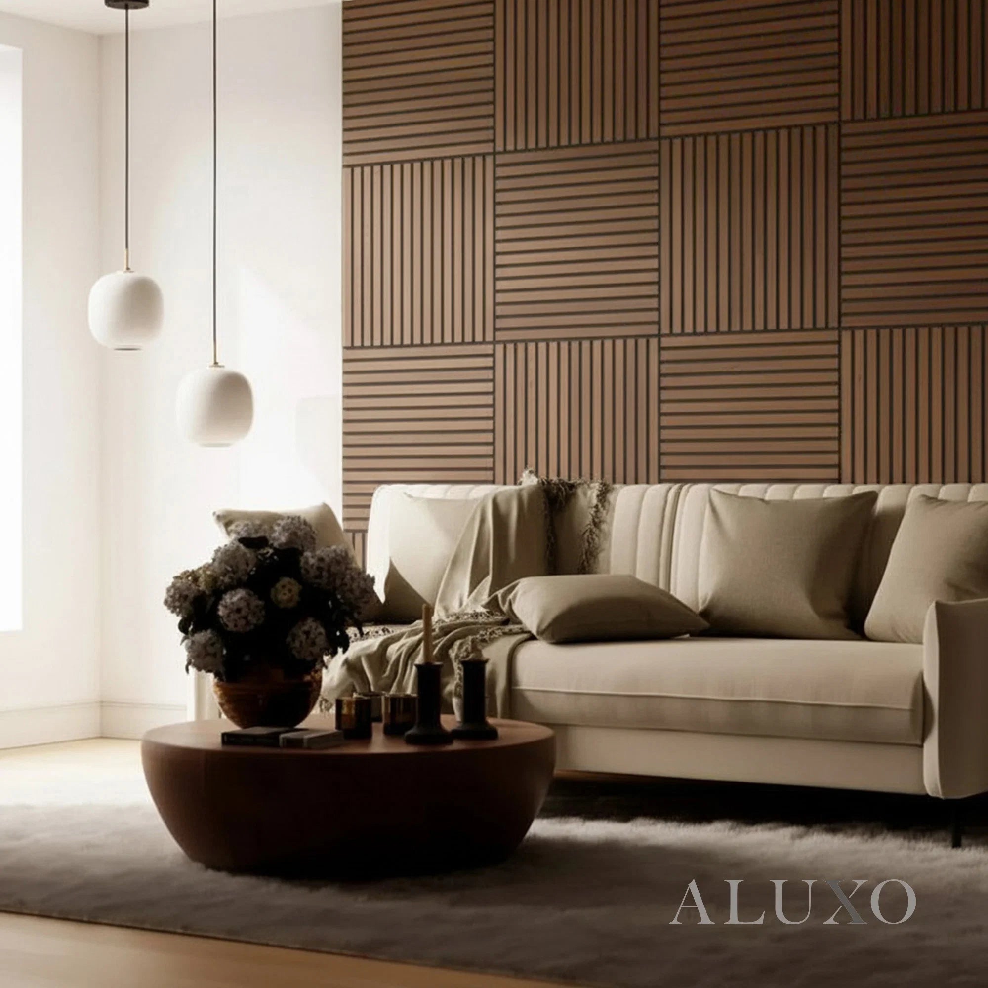 Smoked Oak Acoustic Square Wall Panels 60cm x 60cm (Set of 4)