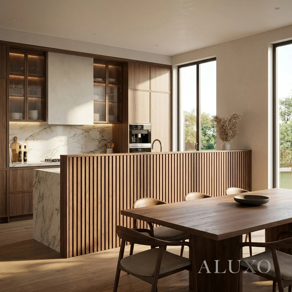 Panelux™ Pro 3-Sided Wood Veneer Deep Oak Half Wall Panels - 120cm x 60cm (Set Of 3)