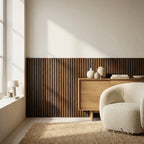 Panelux™ Pro 3-Sided Wood Veneer Deep Oak Half Wall Panels - 120cm x 60cm (Set Of 3)