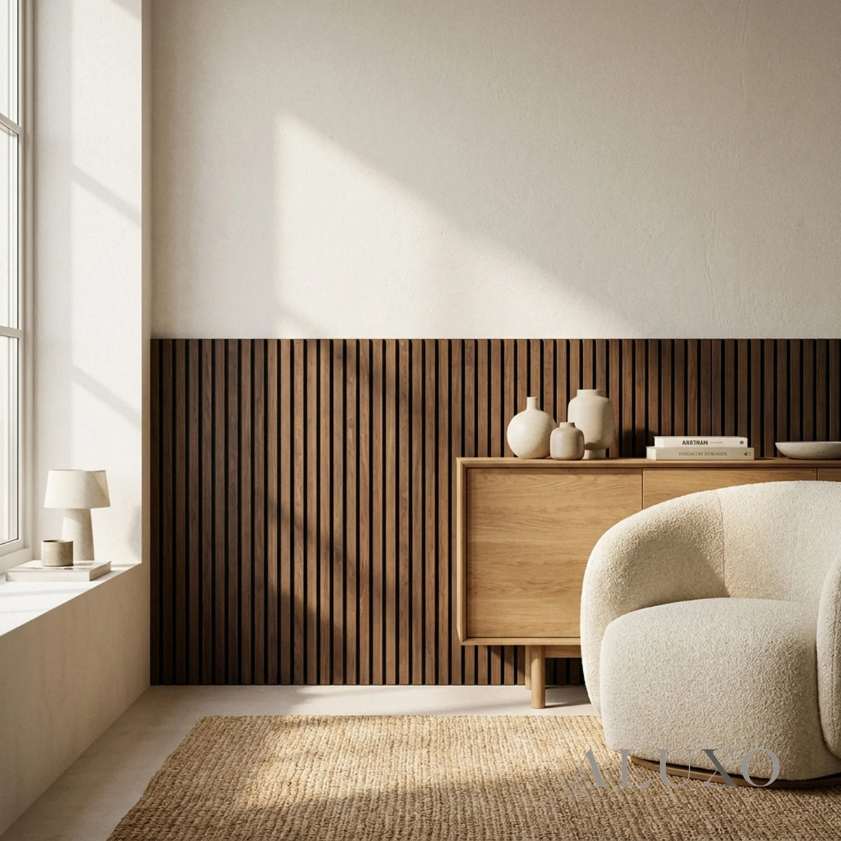 Panelux™ Pro 3-Sided Wood Veneer Deep Oak Half Wall Panels - 120cm x 60cm (Set Of 3)