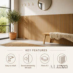 Panelux™ Pro 3-Sided Wood Veneer Deep Oak Half Wall Panels - 120cm x 60cm (Set Of 3)