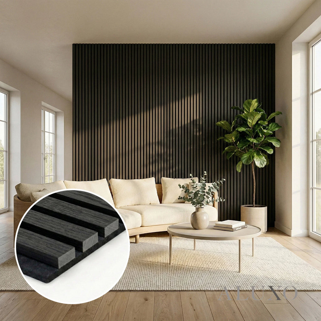Panelux™ Pro 3-Sided Wood Veneer Black Oak Wall Panels - 240cm x 32cm (Set Of 2)