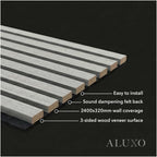 Panelux™ Pro 3-Sided Wood Veneer Oak Wall Panels | Grey Felt Backing - 240cm x 32cm (Set Of 2)