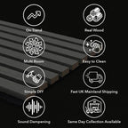 Panelux™ Pro 3-Sided Wood Veneer Oak Wall Panels | Grey Felt Backing - 240cm x 32cm (Set Of 2)