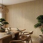 Panelux™ Pro 3-Sided Wood Veneer Oak Wall Panels | Grey Felt Backing - 240cm x 32cm (Set Of 2)