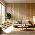Panelux™ Pro 3-Sided Wood Veneer Oak Wall Panels | Grey Felt Backing - 240cm x 32cm (Set Of 2)