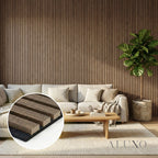 Panelux™ Pro 3-Sided Wood Veneer Smoked Oak Wall Panels - 240cm x 32cm (Set Of 2)