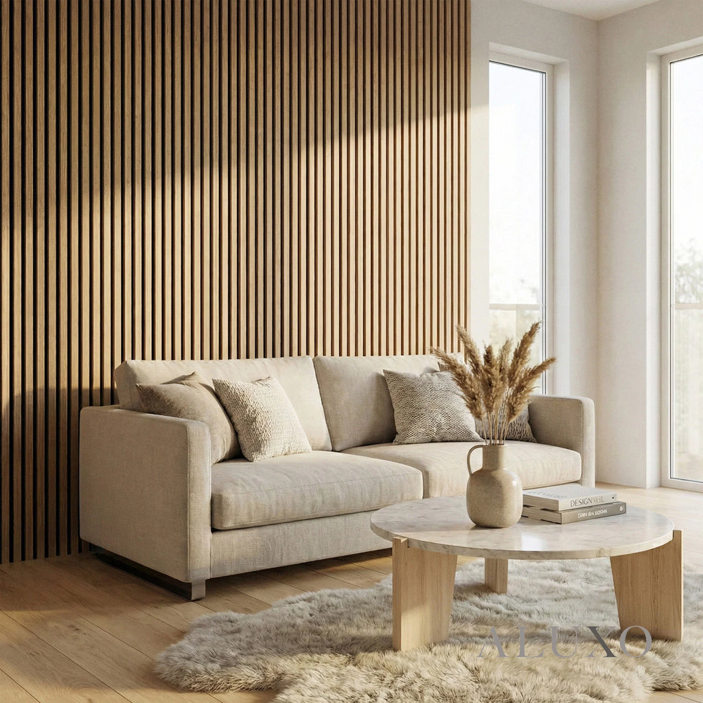Panelux™ Pro 3-Sided Wood Veneer Smoked Oak Wall Panels - 240cm x 32cm (Set Of 2)