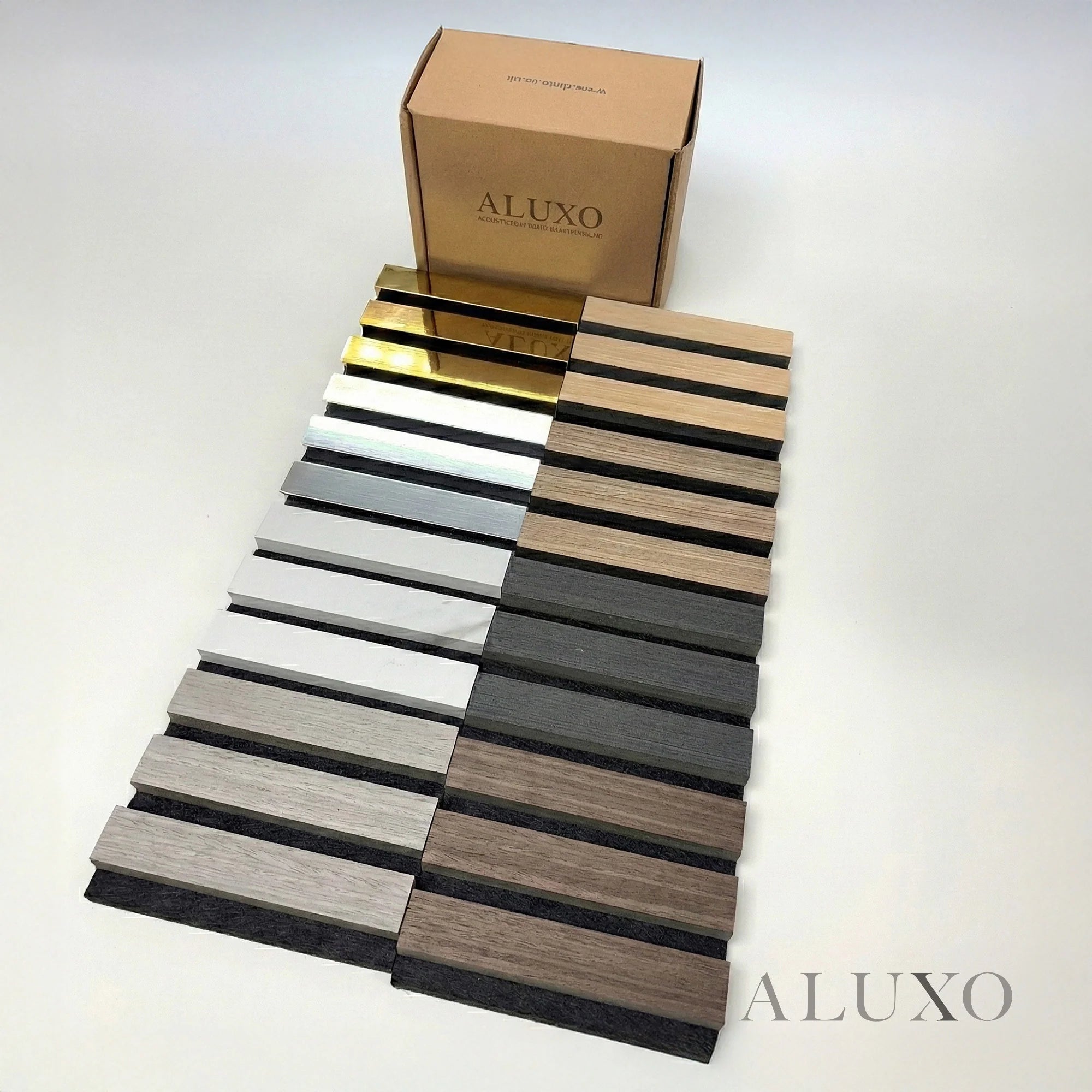 Panelux™ Pro 3-Sided Wood Veneer Oak Wall Panels | Grey Felt Backing - 240cm x 32cm (Set Of 2)
