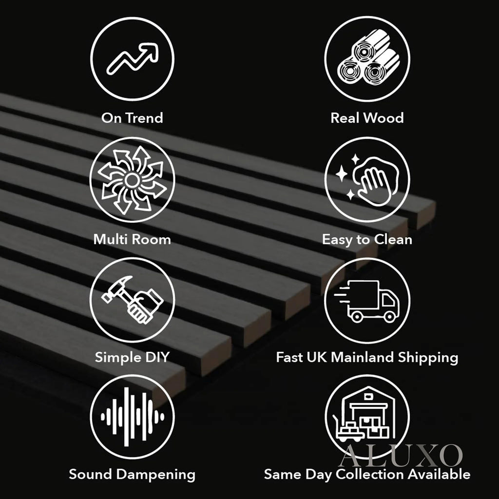 Walnut Acoustic Square Wall Panels 60cm x 60cm (Set of 4)