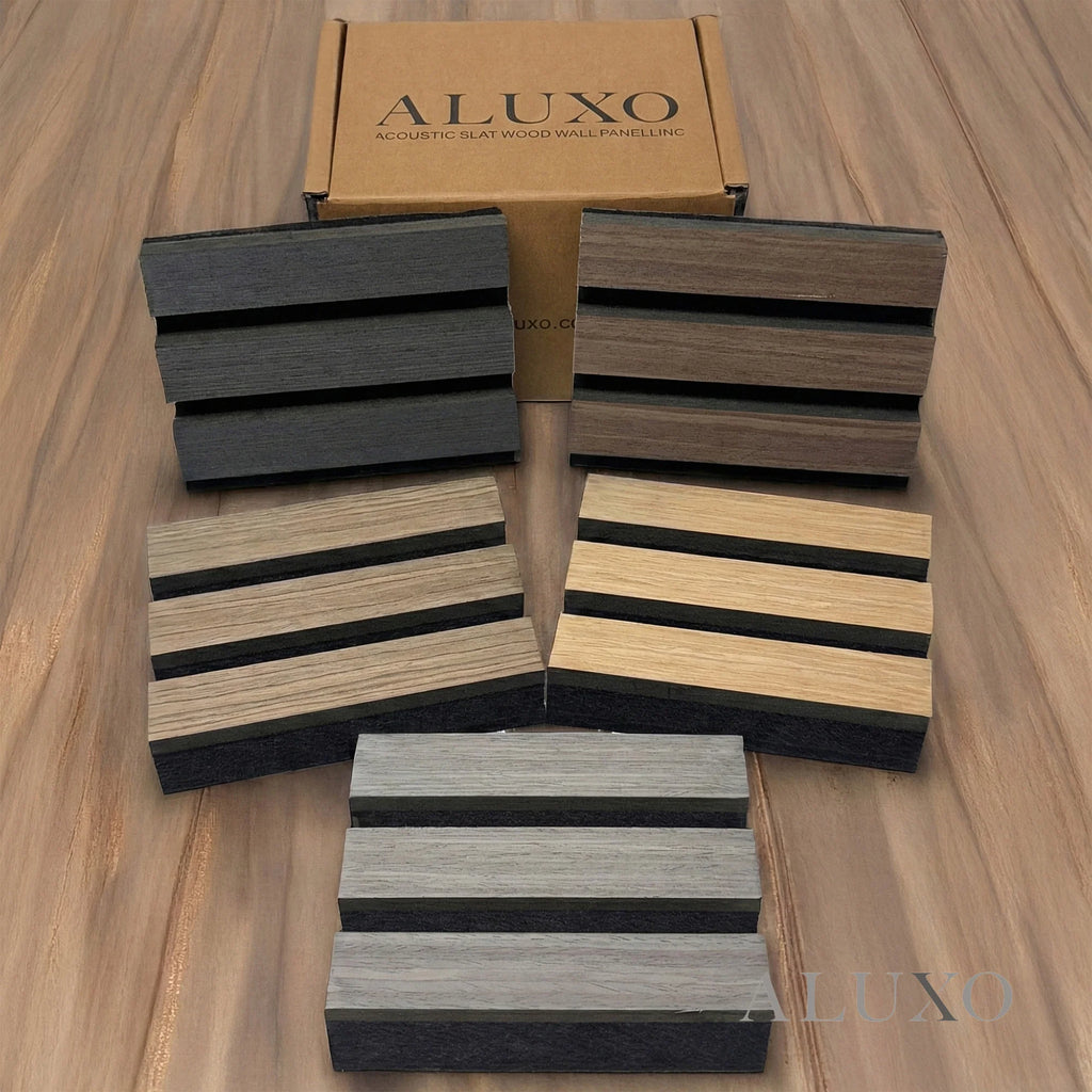 Black Oak Acoustic Square Wall Panels 60cm x 60cm (Set of 4)