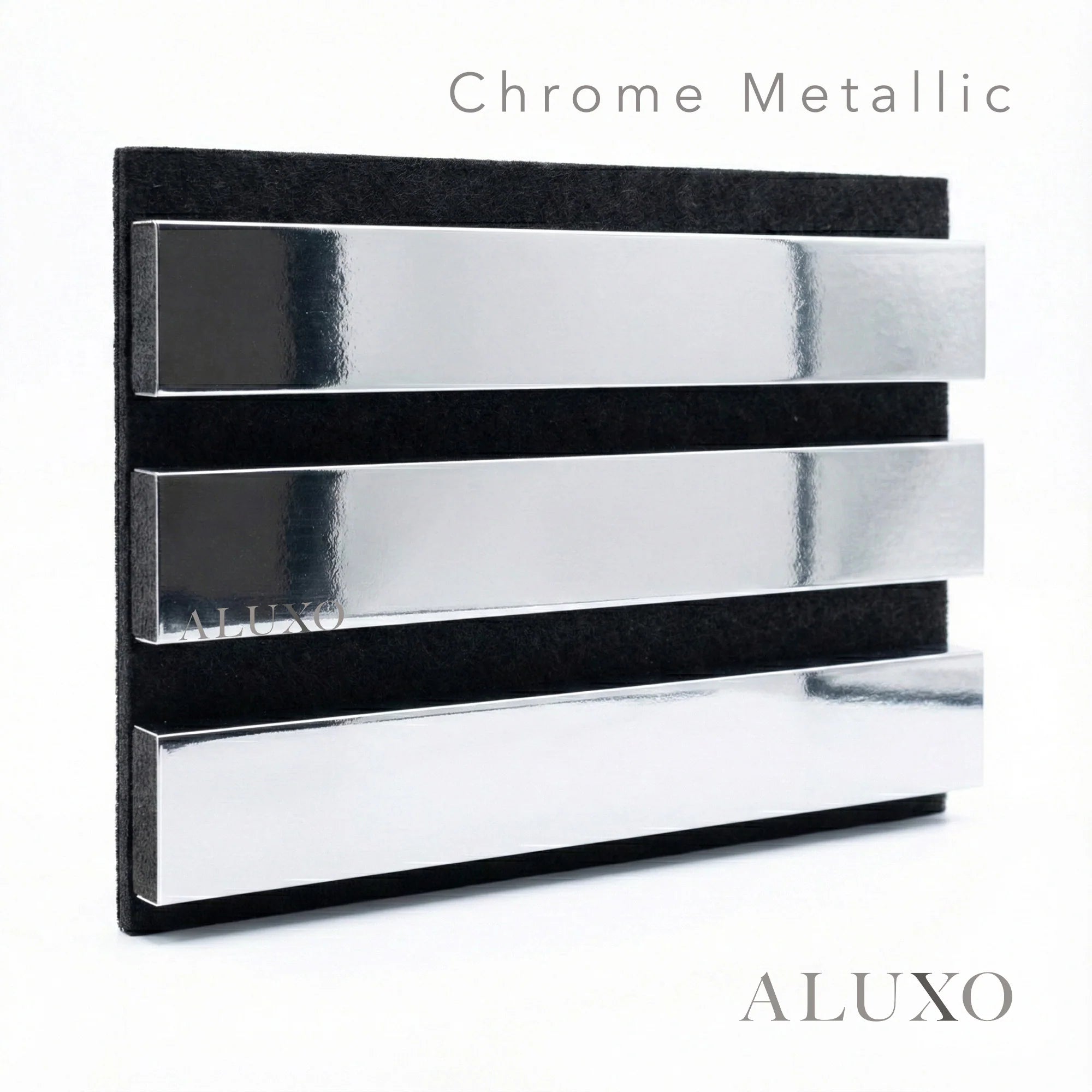 Panelux™ Pro Chrome Colour Acoustic Wood Wall Panels | 3-Sided Wrap 240cm x 32cm (Set of 2)