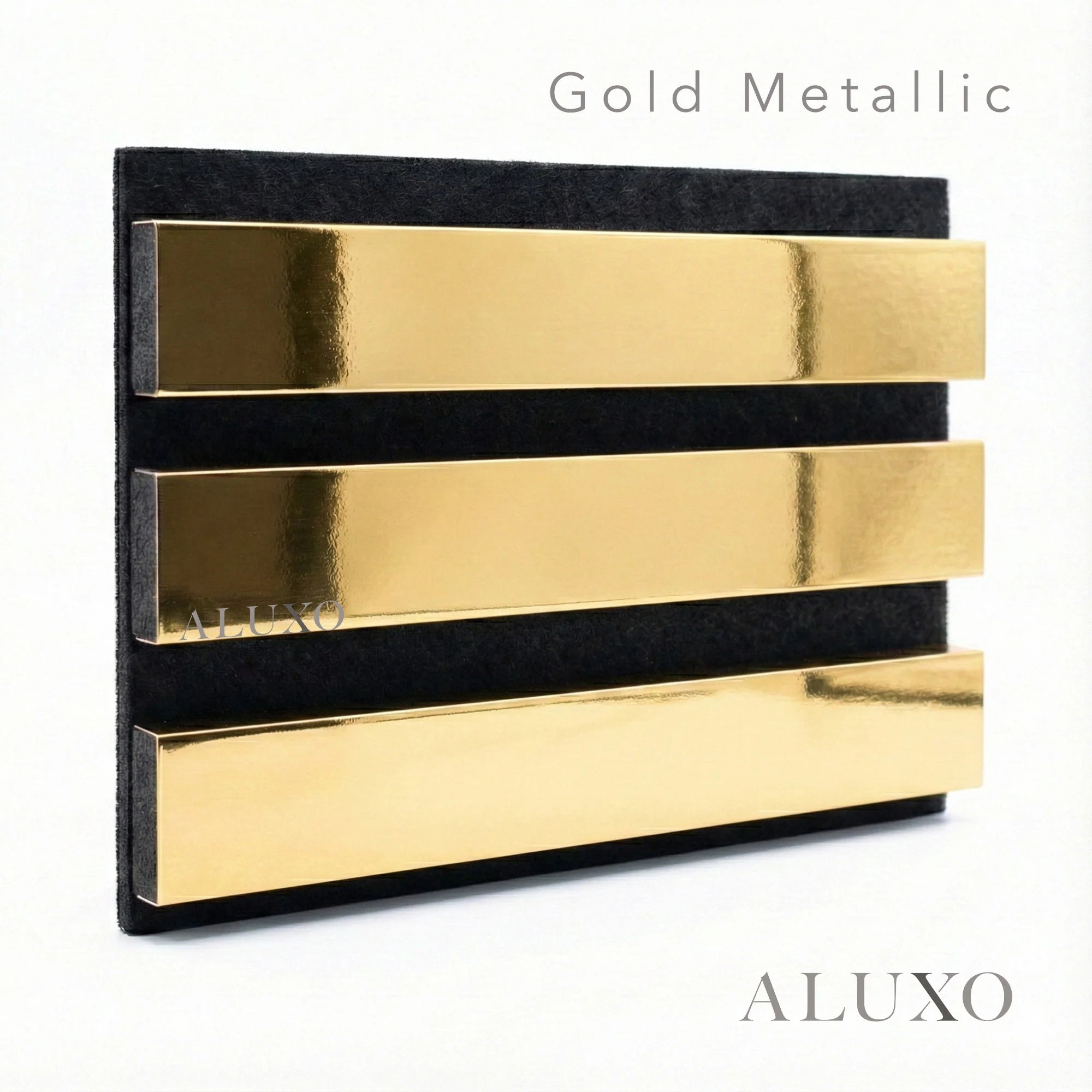 Panelux™ Pro Gold Colour Acoustic Wood Wall Panels | 3-Sided Wrap 240cm x 32cm (Set of 2)