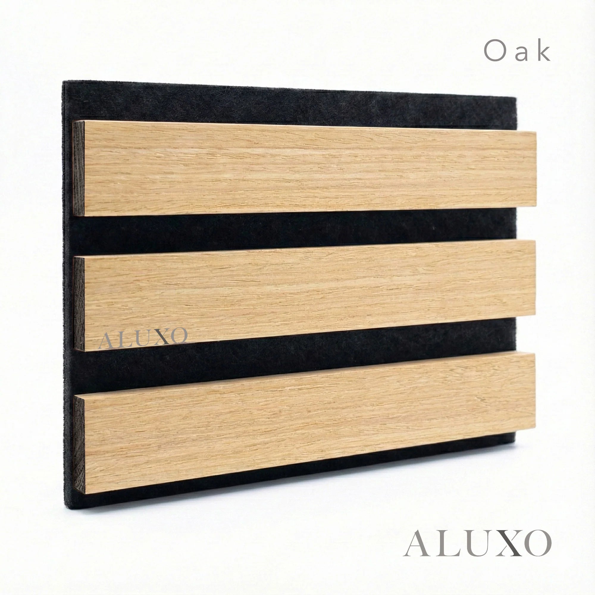 Panelux™ Pro 3-Sided Wood Veneer Oak Wall Panels | Grey Felt Backing - 240cm x 32cm (Set Of 2)