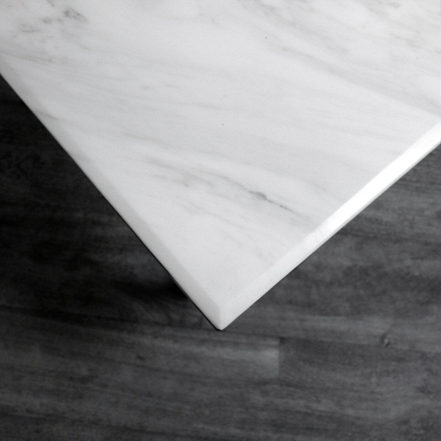 Orvar 130cm Chrome Coffee Table with White Marble Top