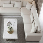 Orvar 130cm Chrome Coffee Table with White Marble Top