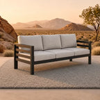 Andros 5 Seater Aluminium Garden Lounge Set – Onyx Outdoor Sofa Set with Sintered Stone Table