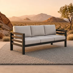 Andros 5 Seater Aluminium Garden Lounge Set – Onyx Outdoor Sofa Set with Sintered Stone Table