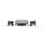 Andros 5 Seater Aluminium Garden Lounge Set – Onyx Outdoor Sofa Set with Sintered Stone Table