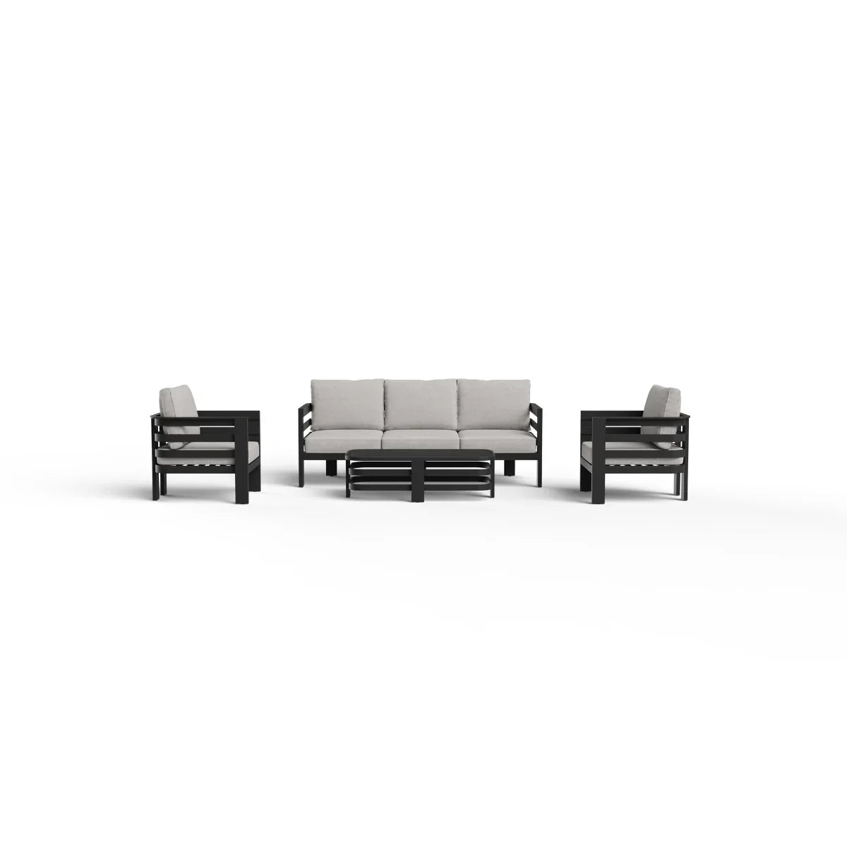 Andros 5 Seater Aluminium Garden Lounge Set – Onyx Outdoor Sofa Set with Sintered Stone Table
