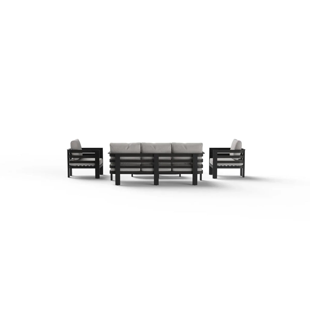 Andros 5 Seater Aluminium Garden Lounge Set – Onyx Outdoor Sofa Set with Sintered Stone Table