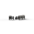 Andros 5 Seater Aluminium Garden Lounge Set – Onyx Outdoor Sofa Set with Sintered Stone Table