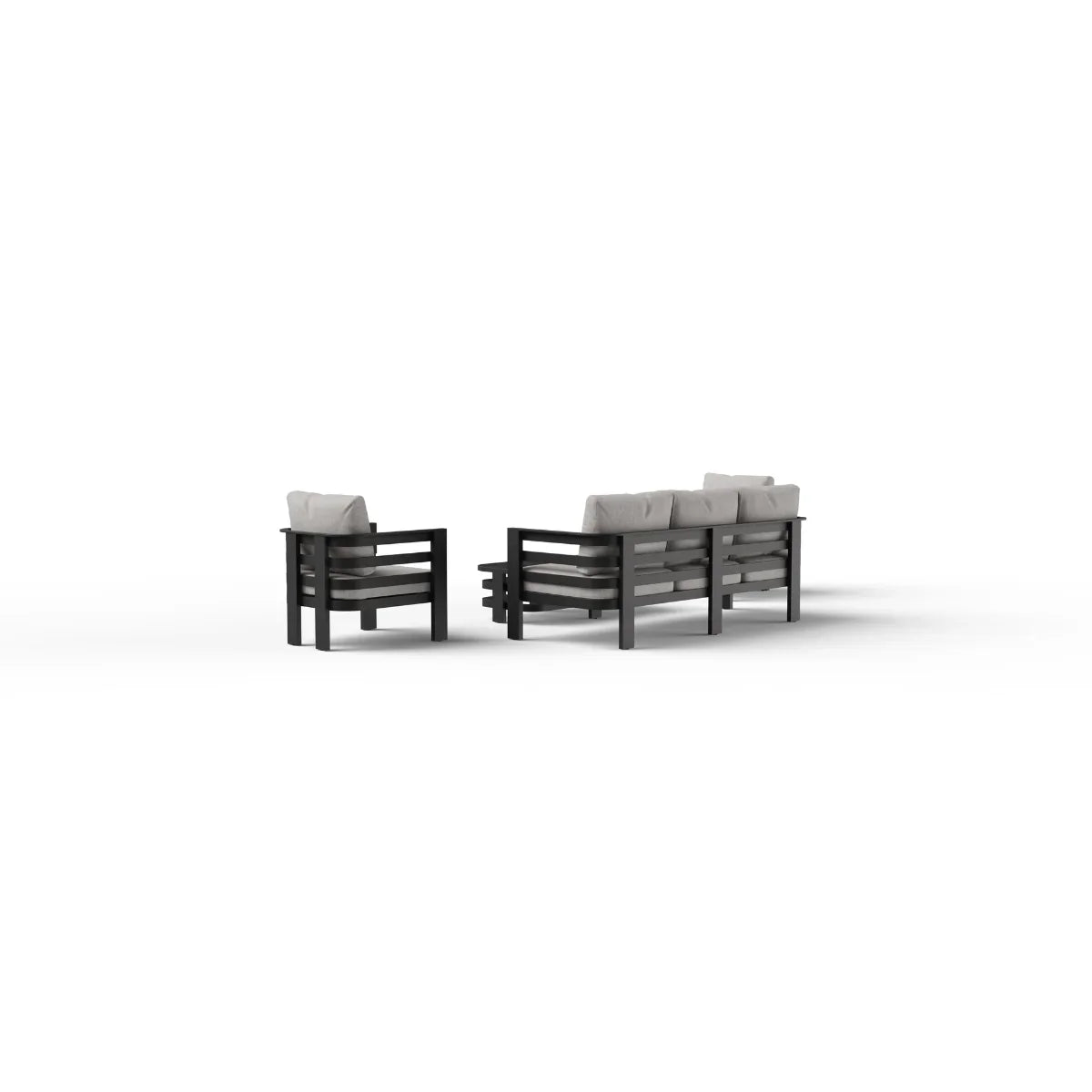 Andros 5 Seater Aluminium Garden Lounge Set – Onyx Outdoor Sofa Set with Sintered Stone Table