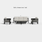 Andros 5 Seater Aluminium Garden Lounge Set – Onyx Outdoor Sofa Set with Sintered Stone Table