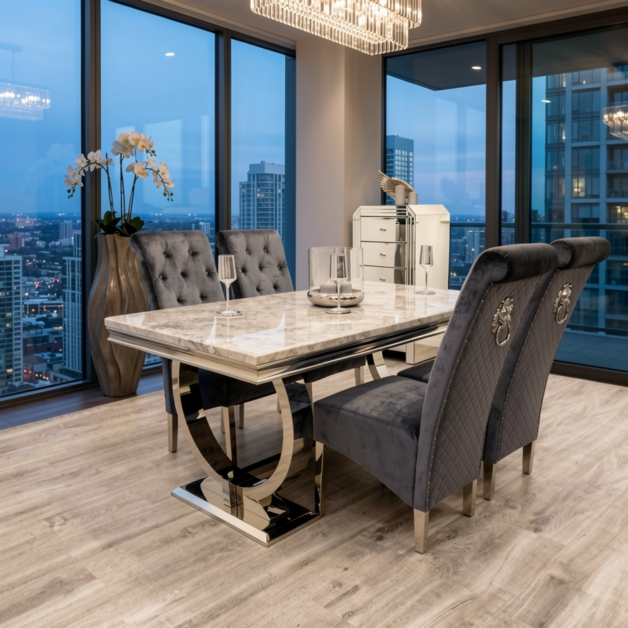 Arianna 150cm Dining Set With Lucy Chairs
