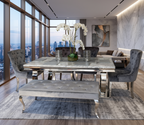 Arianna Grey Marble Dining Set