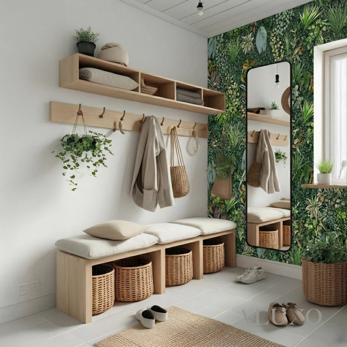 Meadow Wild Verde Artificial Green Wall Backdrop Panel 50cm x 50cm (Set of 4)