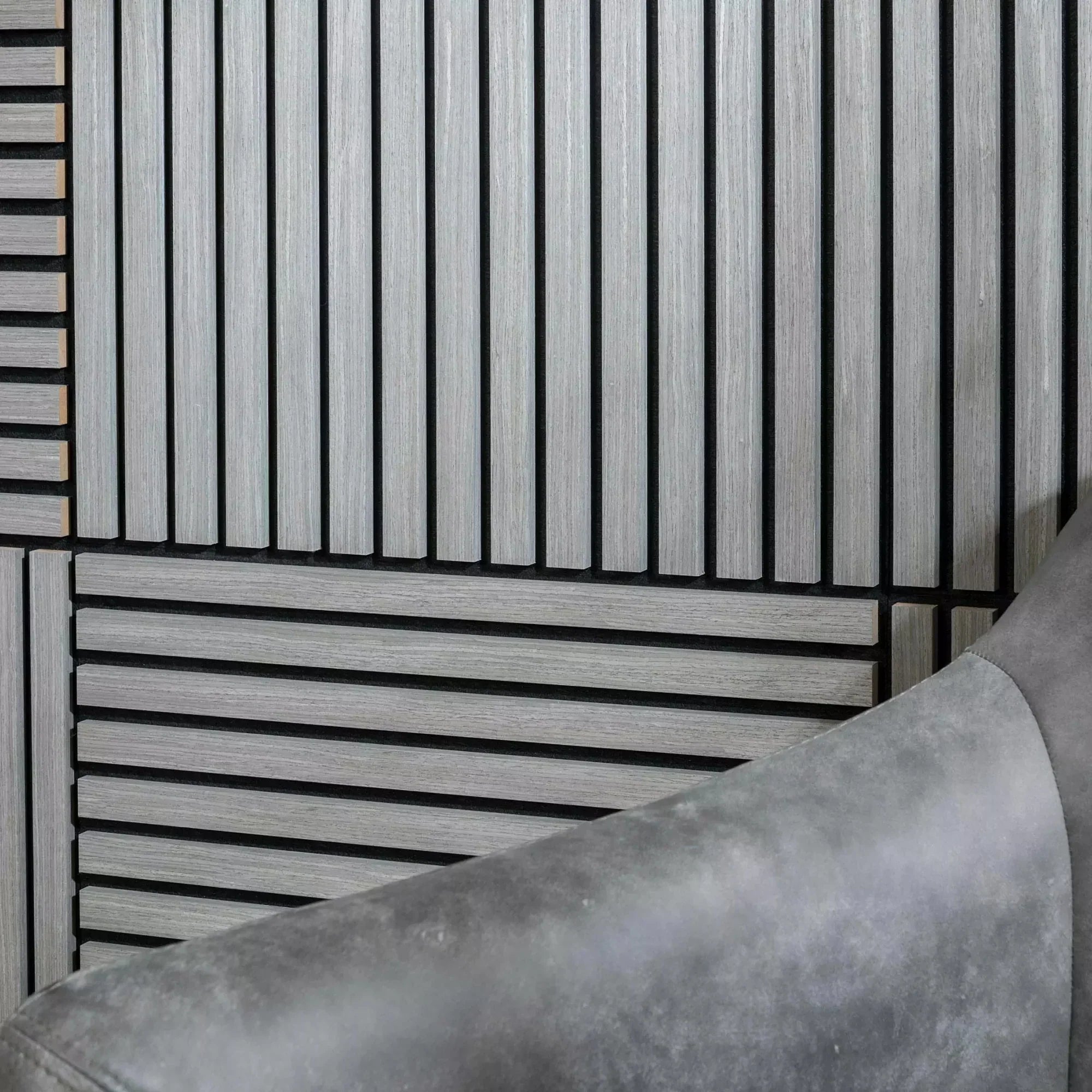Ash Grey Wooden Acoustic Wall Panels – 60cm x 60cm Wall Cladding uk