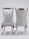 Roxby Silver Dining Chairs Leather| Order 2-4-6-8-10