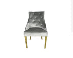 Pair Of 2 Roma Silver Gold Dining Chairs
