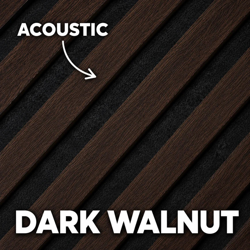 Premium Acoustic Wall Panels – Wooden Slatted Felt Back Panel 2400mm x 600mm x 17mm (1.44m²)