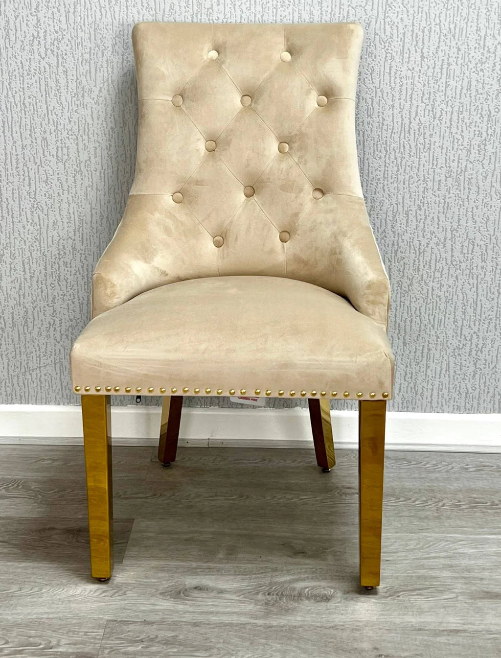 Majestic Mink & Gold Dining Chair Lion Knocker| Order 2-4-6-8-10