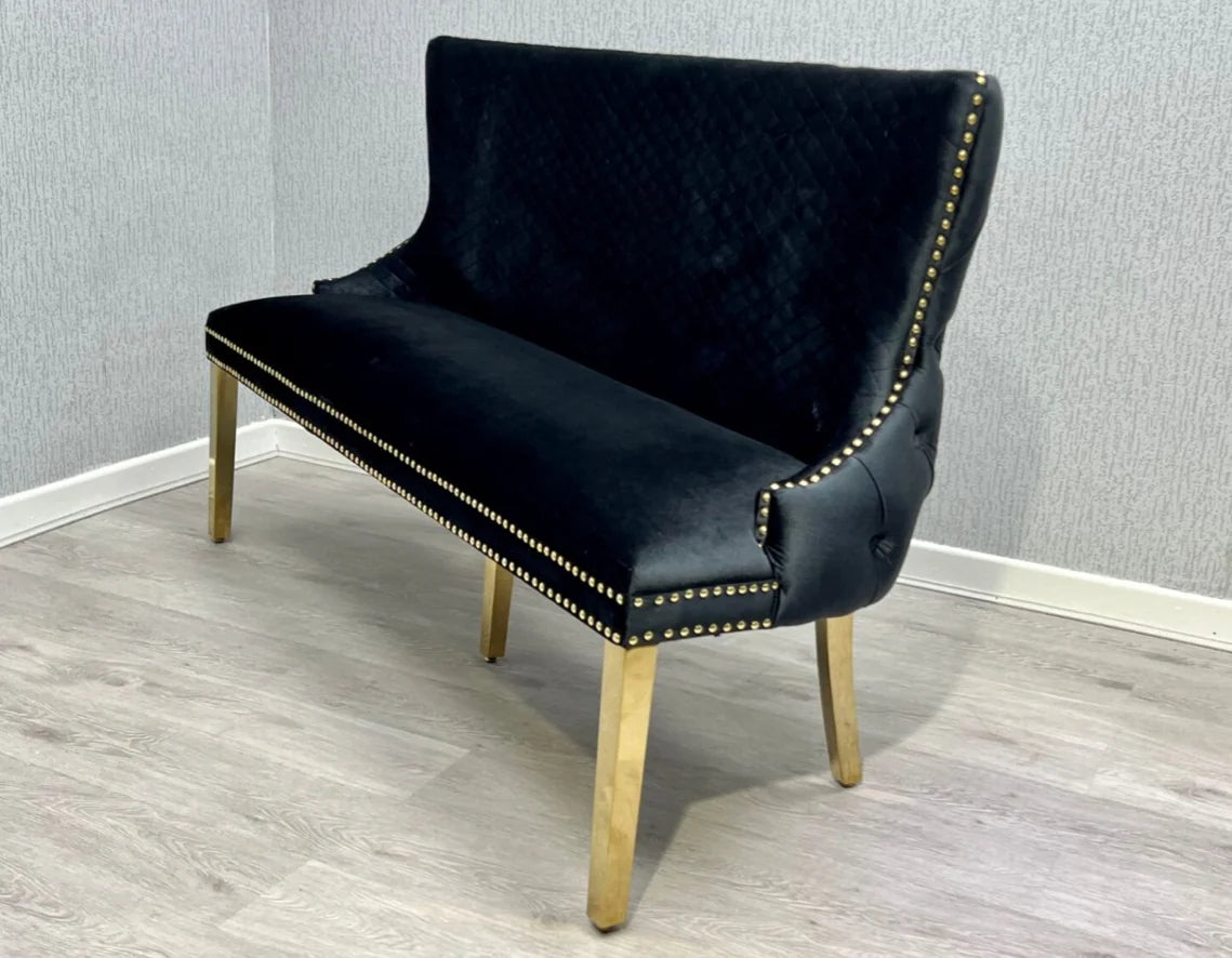 150cm Victoria Black and Gold bench