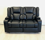 Electric Recliner Sofa Black Roma 3 Seater Recliner Sofa & 2 Seater Recliner Sofa