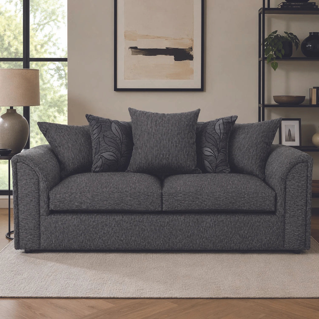 Byron Dundee Grey Fabric Sofa Suite