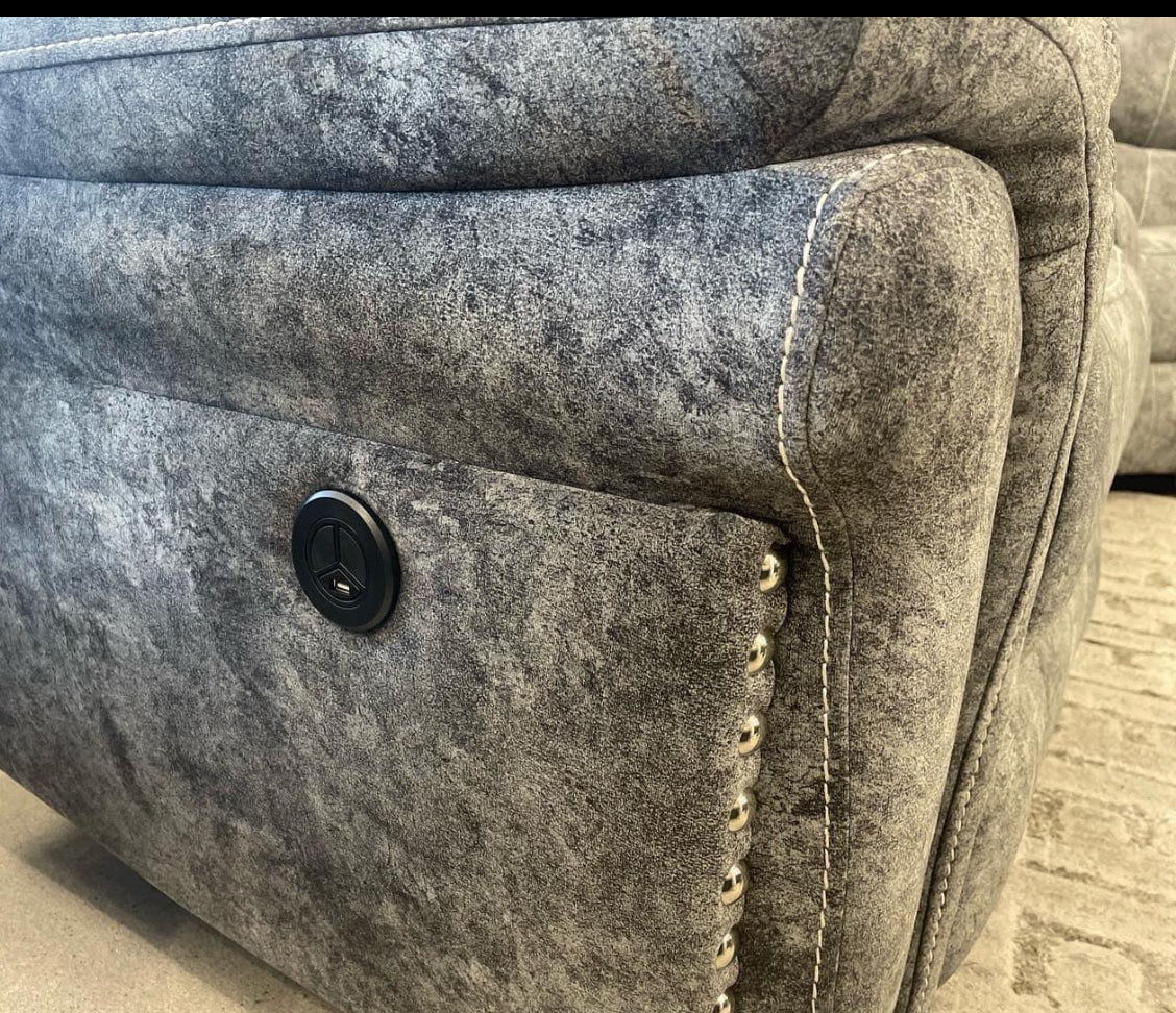 Galaxy 3+2 Fabric Electric Recliner Sofa Collection With USB Port