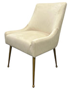 Milan Ivory Dining Chair Gold Legs