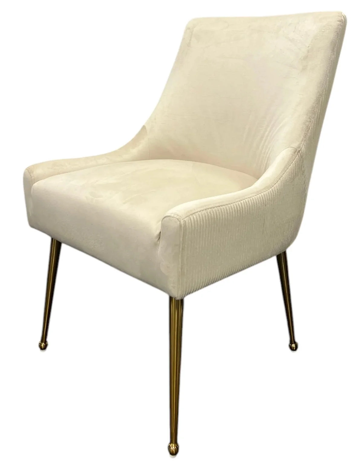 Milan Ivory Dining Chair Gold Legs